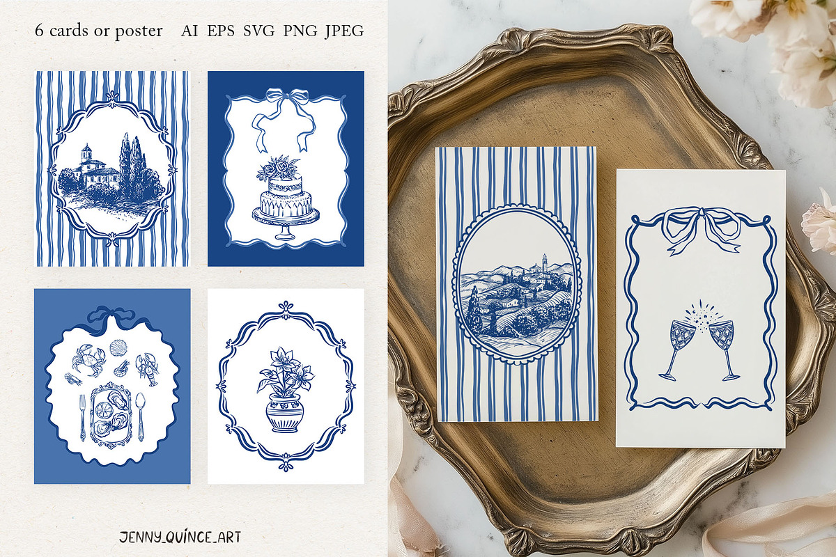 Italian Whimsical Clipart Set, an Object Illustration by Jenny Quince (Photo 6 of 15)