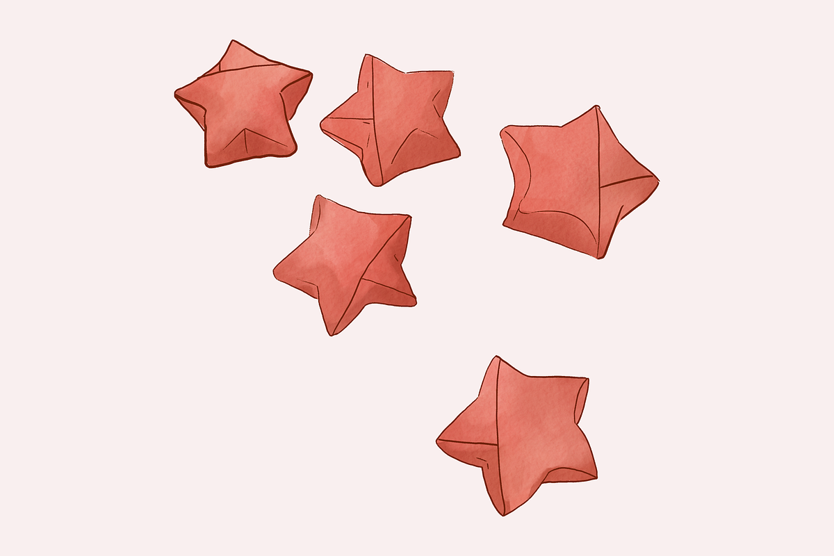 origami lucky paper stars, an Illustration by pinkdrinksoul (Photo 2 of 8)
