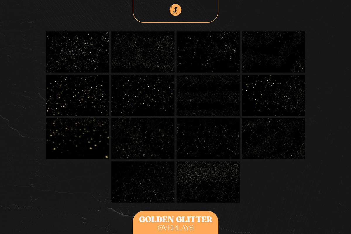 Golden Glitter Overlays, a Texture Graphic by Freezerondigital (Photo 11 of 16)