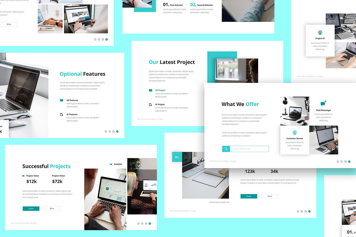 Host Web Hosting Google Slides, a Presentation Template by Giant Design