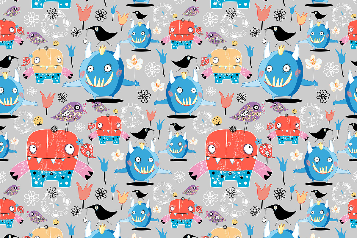Funny colorful monsters, a Pattern Graphic by Tanor (Photo 5 of 16)