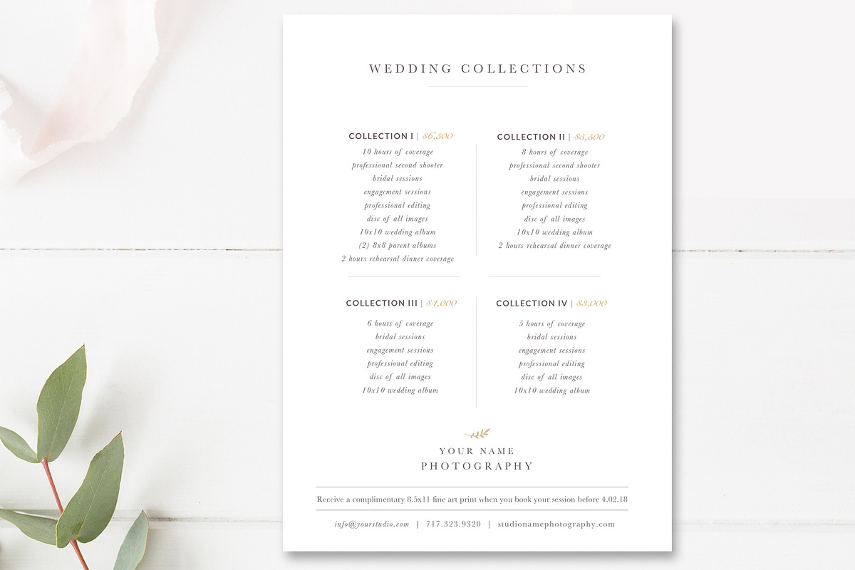 7x5 Photographer Pricing Guide, a Flyer Template by By Stephanie Design (Photo 2 of 3)