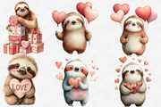 Valentine Sloth Clipart, an Illustration by Designworld (Thumbnail 3 of 6)