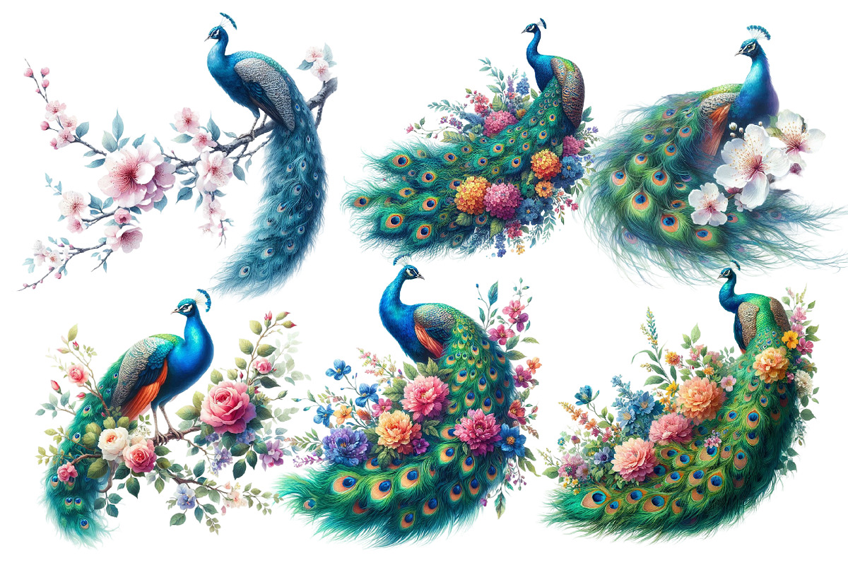 Peacock bird Clipart, an Illustration by Designworld (Photo 2 of 4)