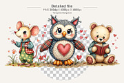 Patchwork Watercolor Animal & Gnomes, an Illustration by Artnoy (Thumbnail 3 of 8)