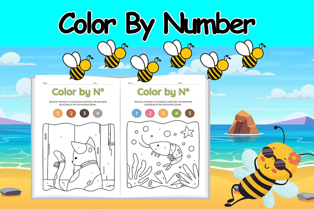 Color By Number Summer- Summer Craft, a Templates & Theme by Premium Digital Templates (Photo 3 of 3)