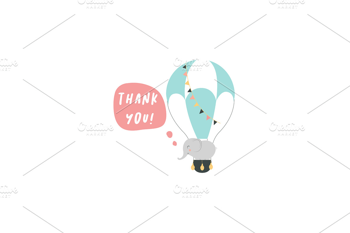 Hand Drawn Flyer Balloon, an Animal Illustration by Black_sun (Photo 4 of 4)