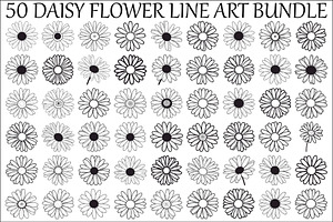 Daisy Flower Line Art Vector Bundle0, an Illustration by jahid234