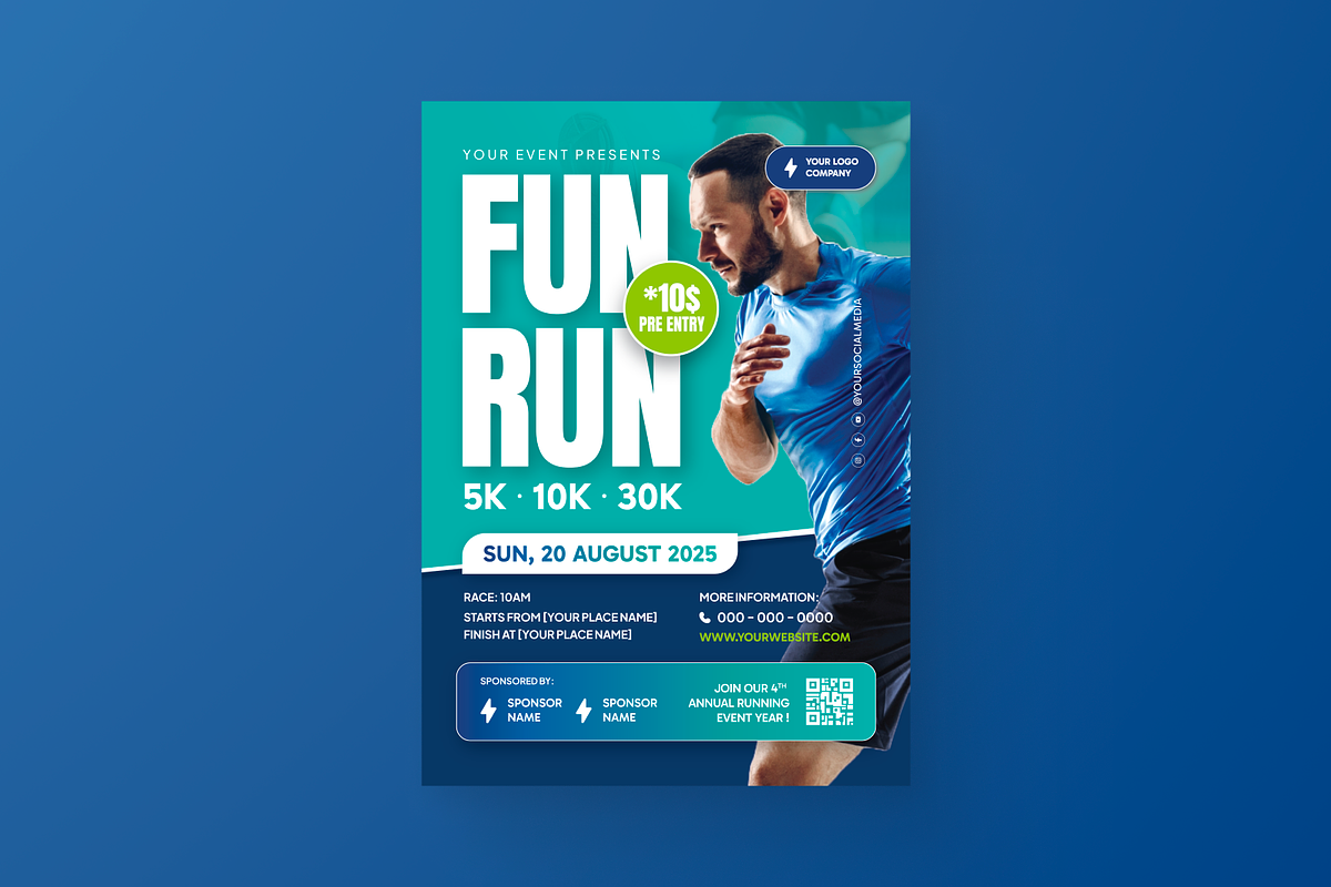 Step Up Challenge Running Flyer, a Flyer Template by MMPixelCraft (Photo 2 of 6)