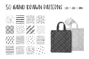 50 Hand Drawn Pen & Ink Patterns