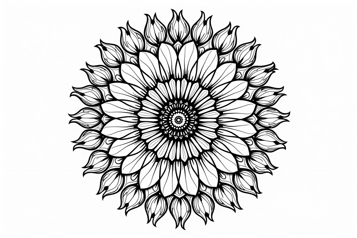 Mandala Art Line Drawing Pack Set, an Illustration by yasushie (Photo 10 of 11)