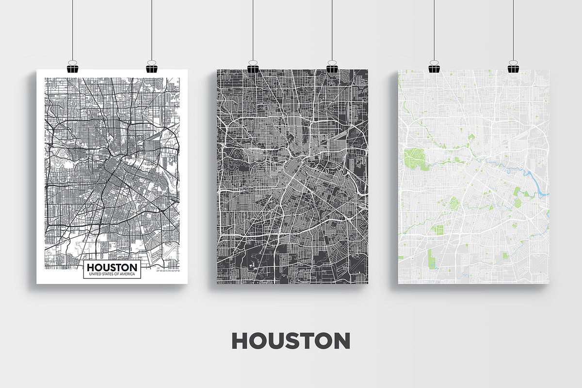 5 maps of USA cities 3, a Transportation Illustration by MaximGertsen (Photo 3 of 10)