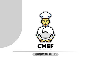 Chef mascot cartoon design logo, a Branding & Logo Template by Bayuktx