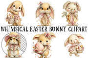 Whimsical Easter Bunny Clipart, an Illustration by OK Design (Thumbnail 2 of 6)