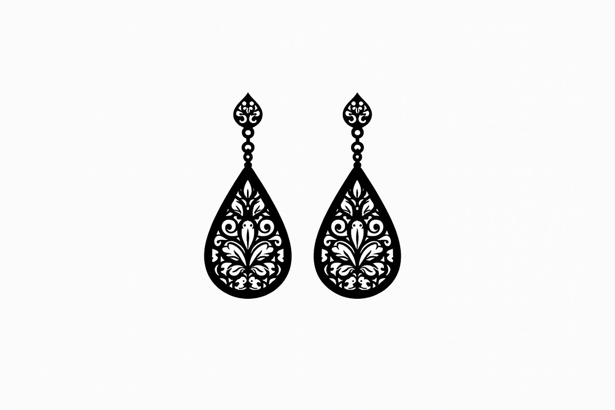 Leaf Earring Silhouette Bundle, a Pattern Graphic by jahid234 (Photo 7 of 13)