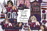 Dark Academia Hand Drawn Clipart, a Decorative Illustration by Masha  Studio (Thumbnail 1 of 6)