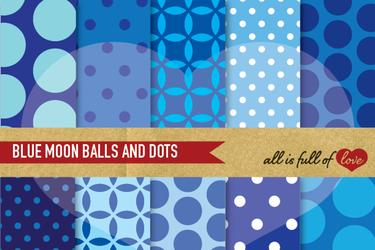 Blue Polka Dots Patterns Print