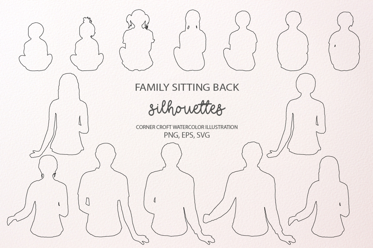 Family Sitting Back Silhouettes PNG,, a Person Illustration by Corner Croft (Photo 4 of 5)