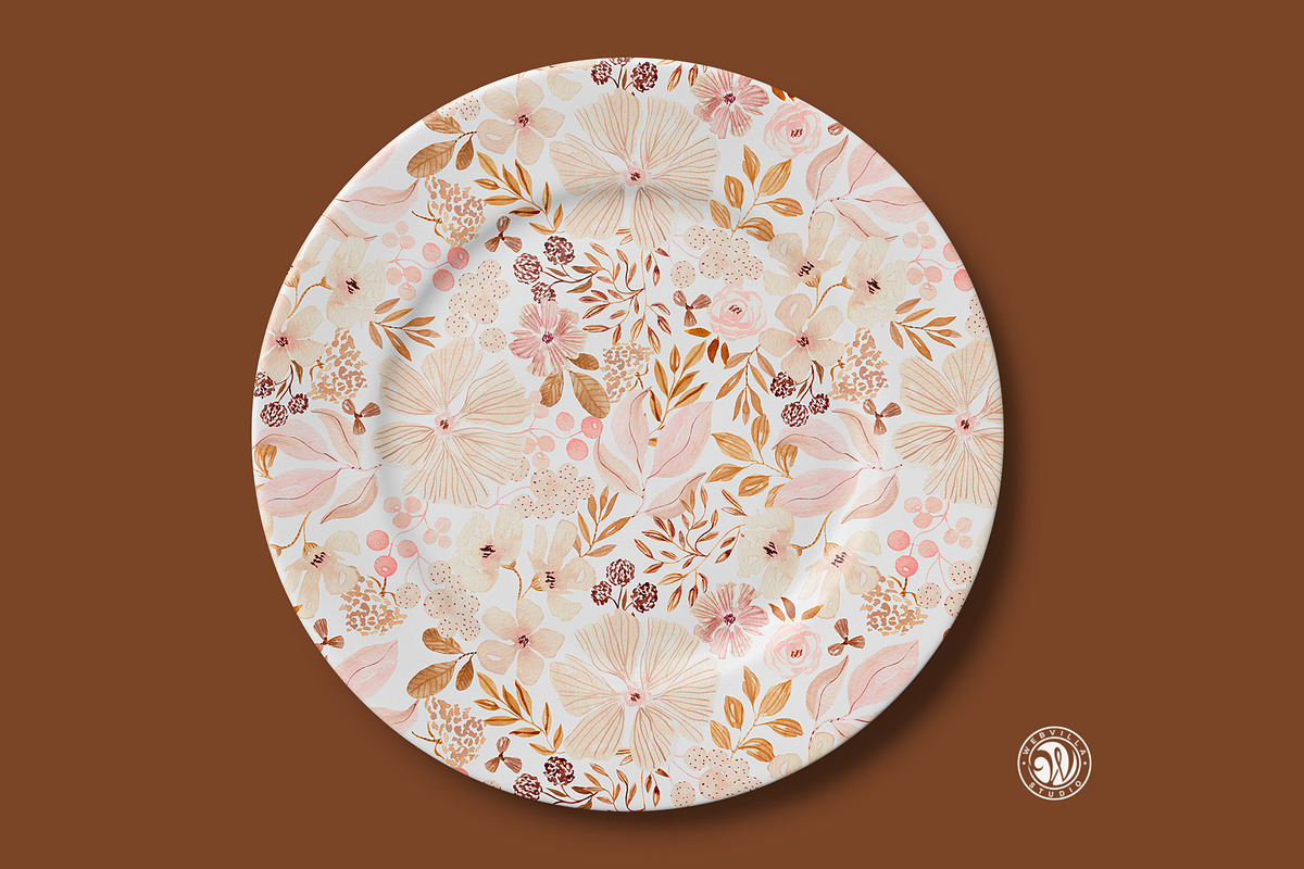 Watercolor Romantic Pattern, a Pattern Graphic by Webvilla Studio (Photo 6 of 8)