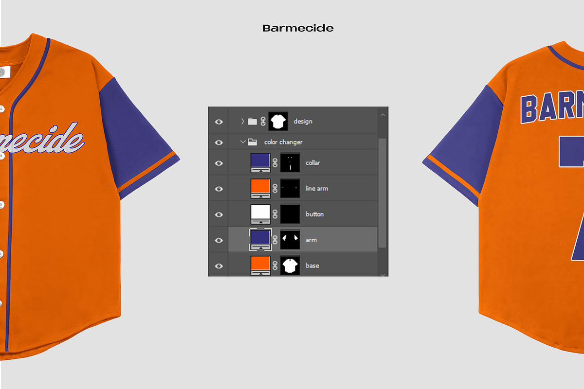 Baseball jerseys mockup, a Shirt Mockup by Barmecide Mockup Studio (Photo 2 of 3)