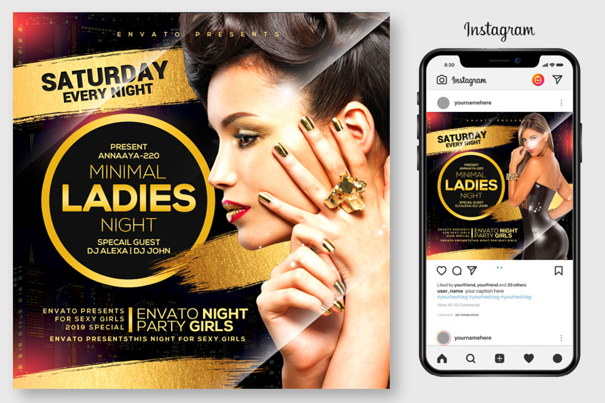 100 Night Club Party Flyers Bundle, a Flyer Template by graphicforest (Photo 6 of 72)