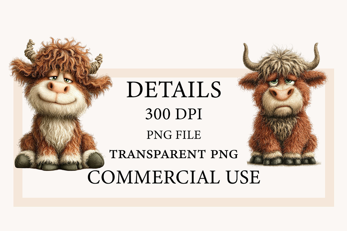 Whimsical sarcastic highland cow, a Seasonal Illustration by Designworld (Photo 3 of 10)