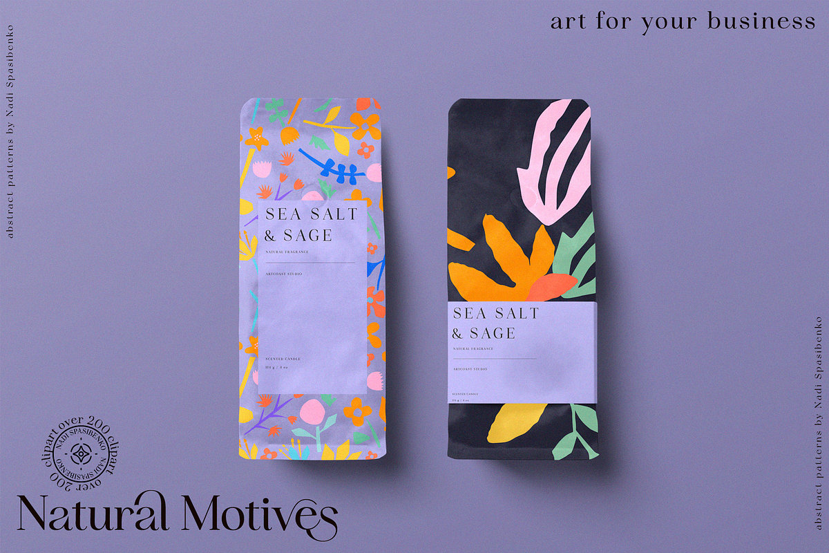 Natural Motives || Abstract Set, a Decorative Illustration by nadispasibenko (Photo 3 of 10)