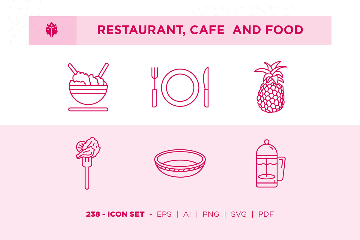 Restaurant, Cafe And Food Icon Set, an Outline Icon by Pathlord (Photo 2 of 7)