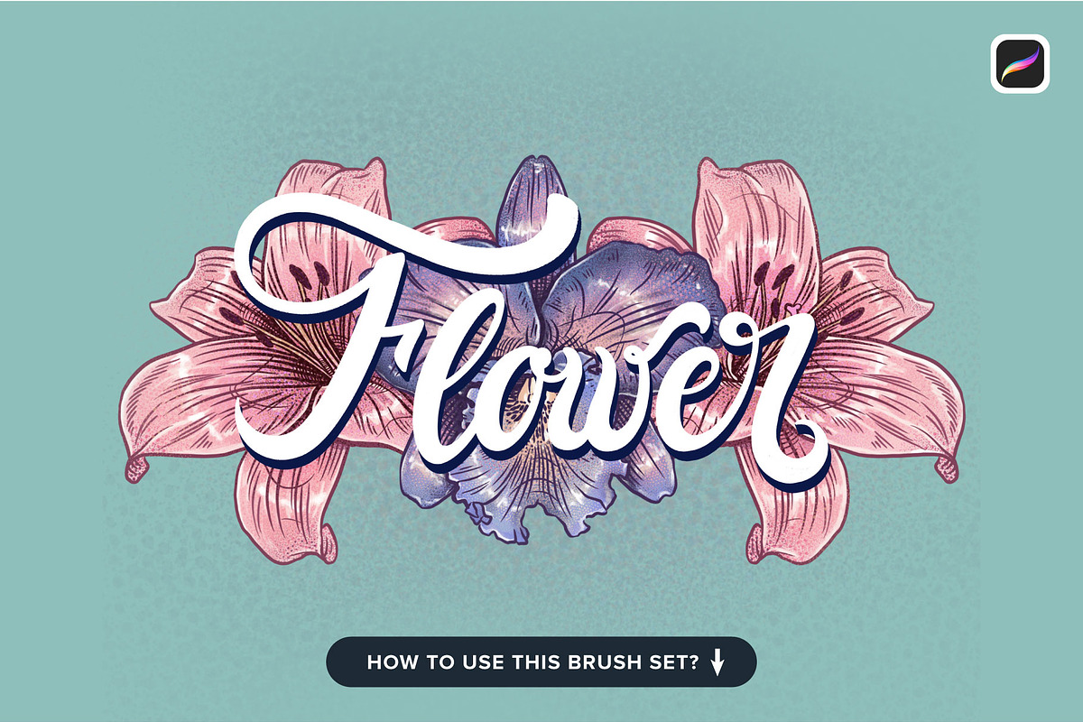 120 Floral Procreate Stamp Brushes, a Brush Add-On by Riveros Illustration (Photo 3 of 13)