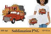 Happy Fall Sublimation PNG, a Seasonal Illustration by GlamArtZhanna (Thumbnail 1 of 3)