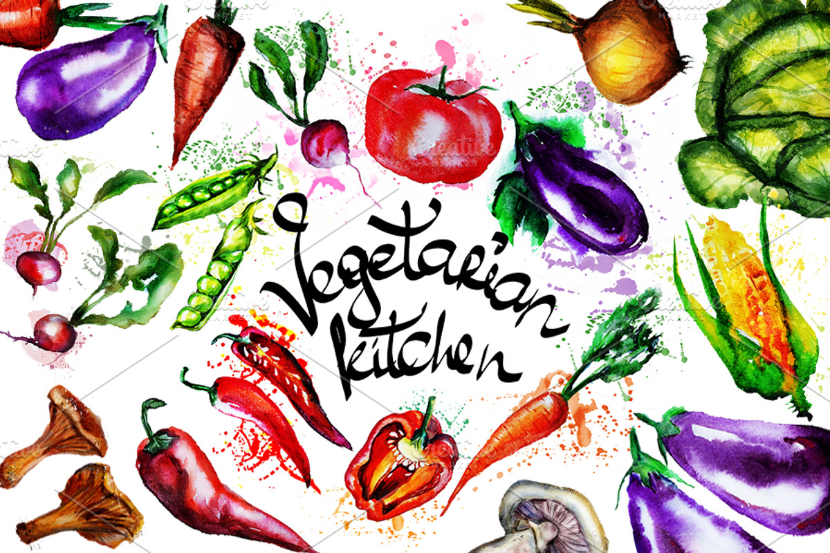 vegetarian set, a Food Illustration by art_mouse (Photo 1 of 10)