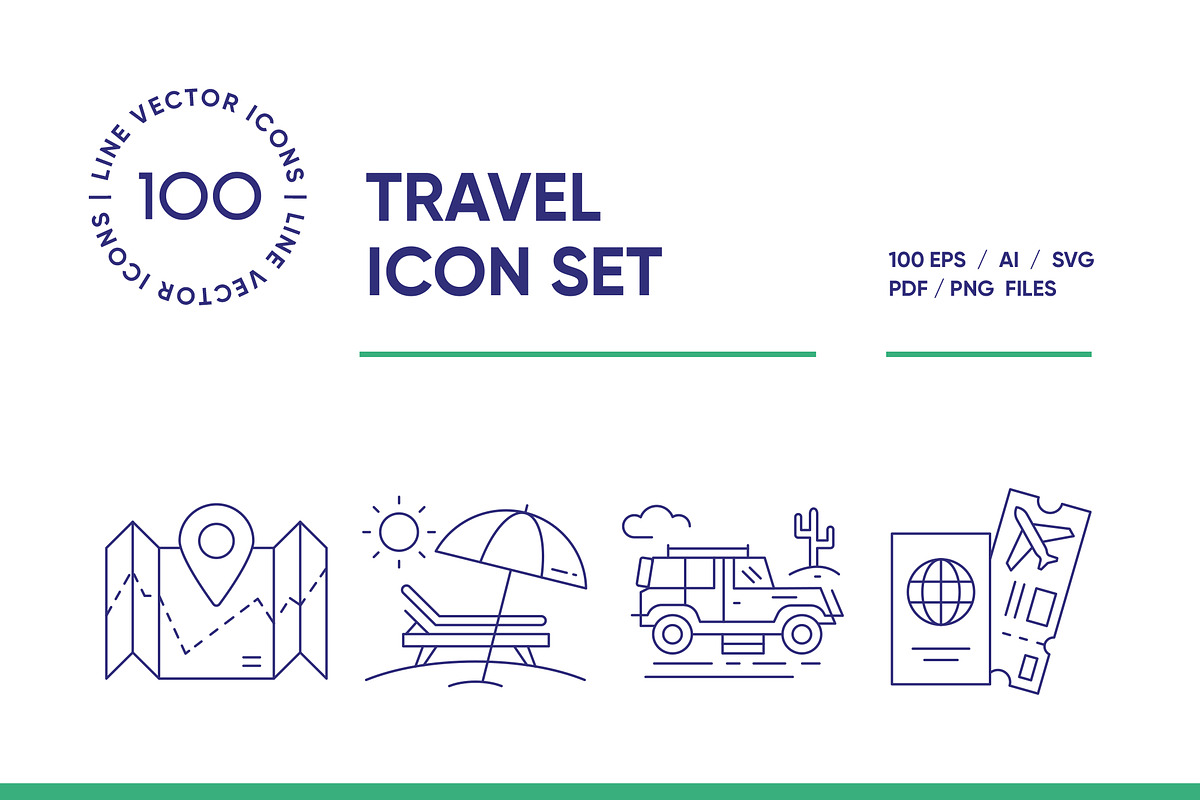 Travel Line Icon Set, an Outline Icon by iStar Design (Photo 1 of 8)