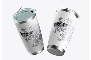 Set Of Stainless Steel Travel Cups M