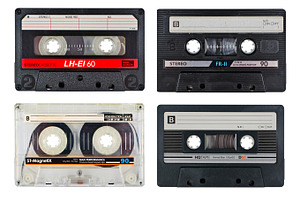 Old cassette tapes featuring vintage, retro, and obsolete, a Technology Photo by Twin Design