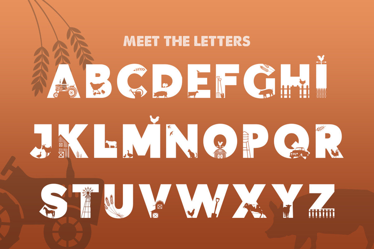On the Farm Silhouette Font preview 2