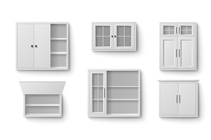 White kitchen cabinet collection, an Object Illustration by art PVP - market