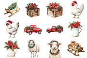 Christmas Farm Clipart, an Illustration by Design Market (Thumbnail 3 of 3)