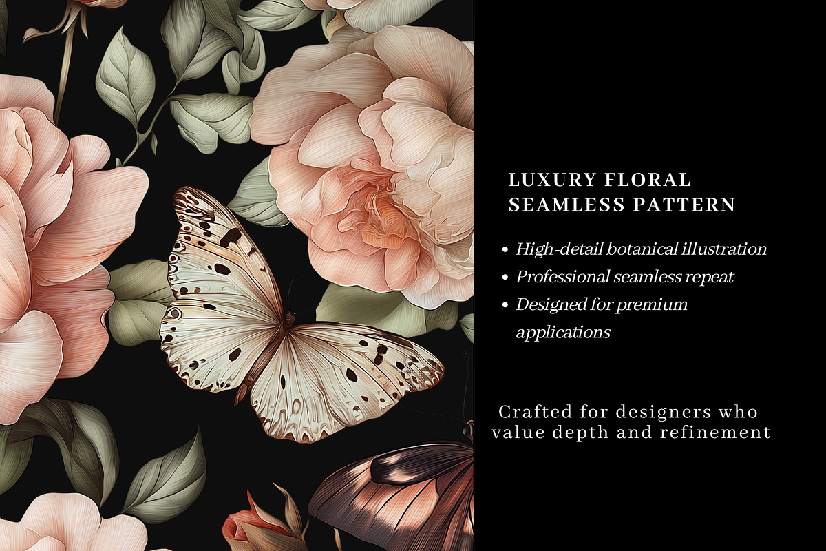 Noir Botanical – Editable Pattern, a Texture Graphic by LUSH Studio (Photo 3 of 6)