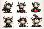 Christmas Highland Cow Clipart, an Illustration by Dream Creation (Thumbnail 4 of 7)