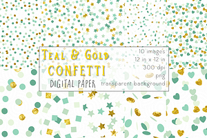 Teal & Gold Digital Paper