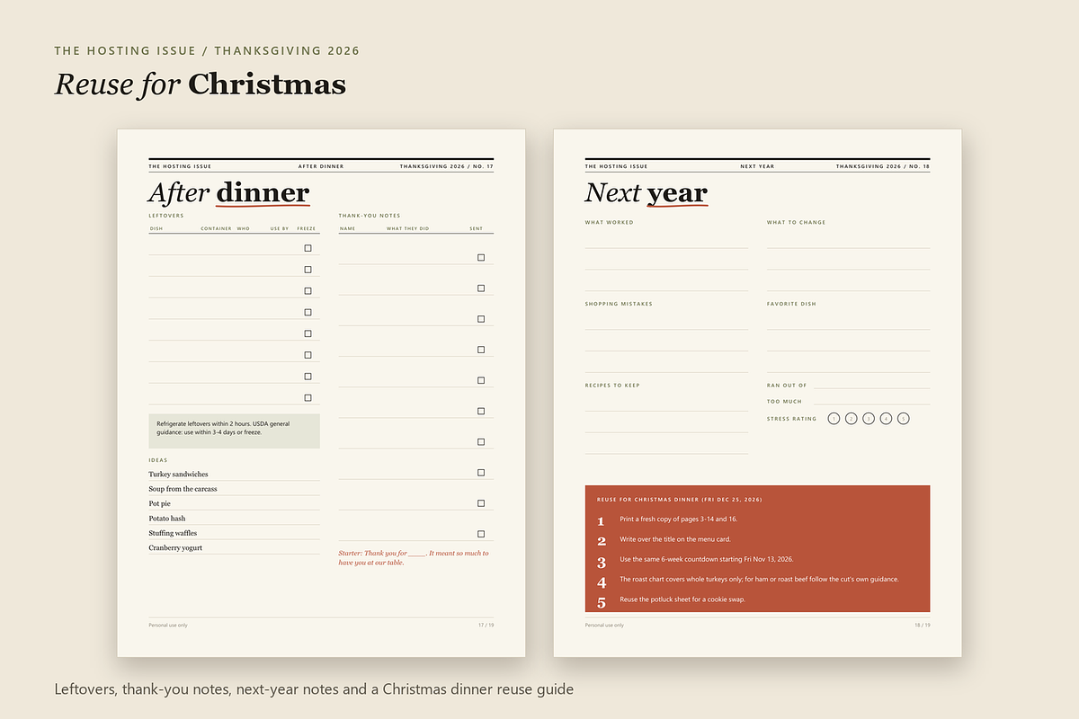 Thanksgiving Hosting Planner PDF, a Stationery Template by KnightWipers (Photo 9 of 10)