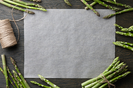 Fresh green asparagus frame, a Food & Drink Photo by Foodie's Shop