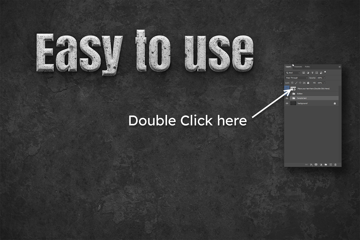 Concrete Text Effect PSD, a Layer Style Add-On by S_design (Photo 5 of 6)