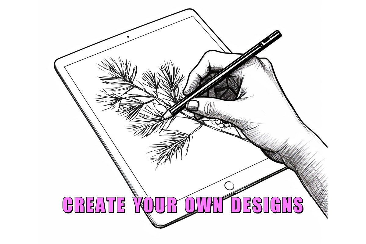 50 Pine brunch Procreate Stamps, a Brush Add-On by Procreate Sale (Photo 3 of 6)