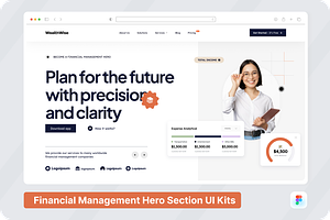 Financial Management Hero Header, an UI Kit Template by SquidPixey