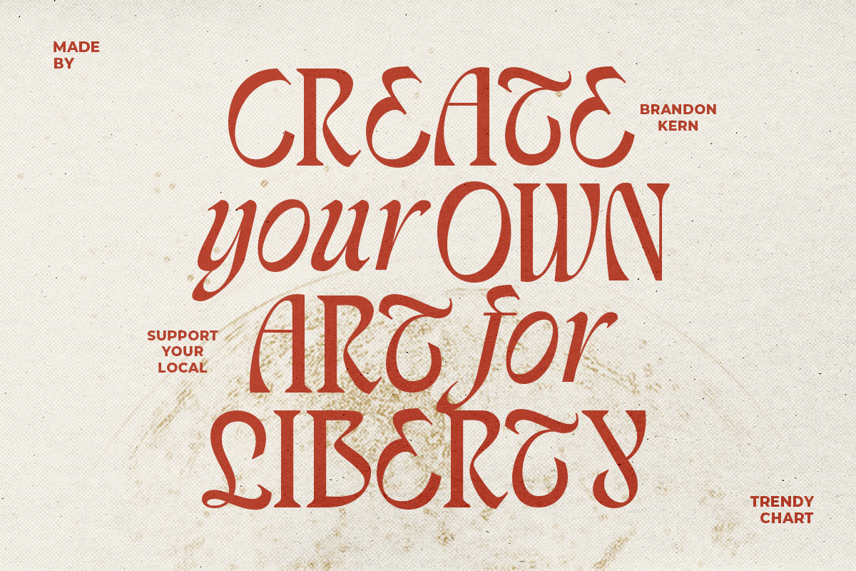 Trendy Chart - Unique Serif, a Serif Font by Sarid Ezra (Photo 5 of 9)