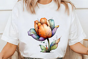 Whimsical Spring Tulip Flower Clipar, an Illustration by designcity5 (Thumbnail 3 of 5)