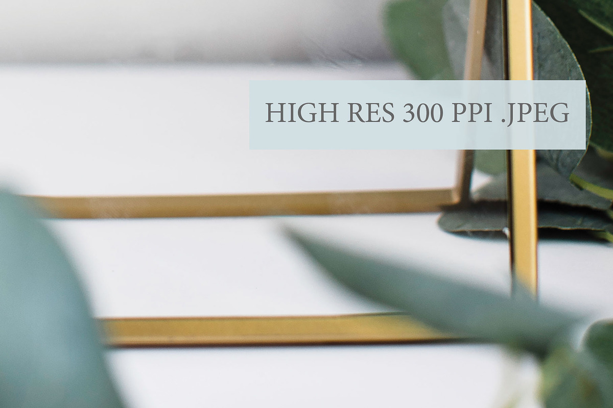 Gold Glass Frame Mockup -Eucalyptus, a Product Mockup by Harbor Design Co (Photo 2 of 2)