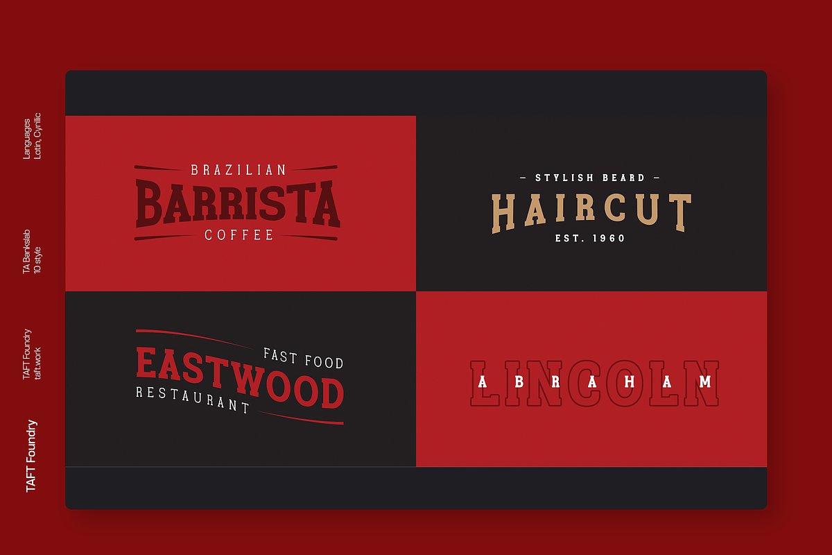 TA Bankslab Outline, a Slab Serif Font by TAFT Foundry (Photo 5 of 12)