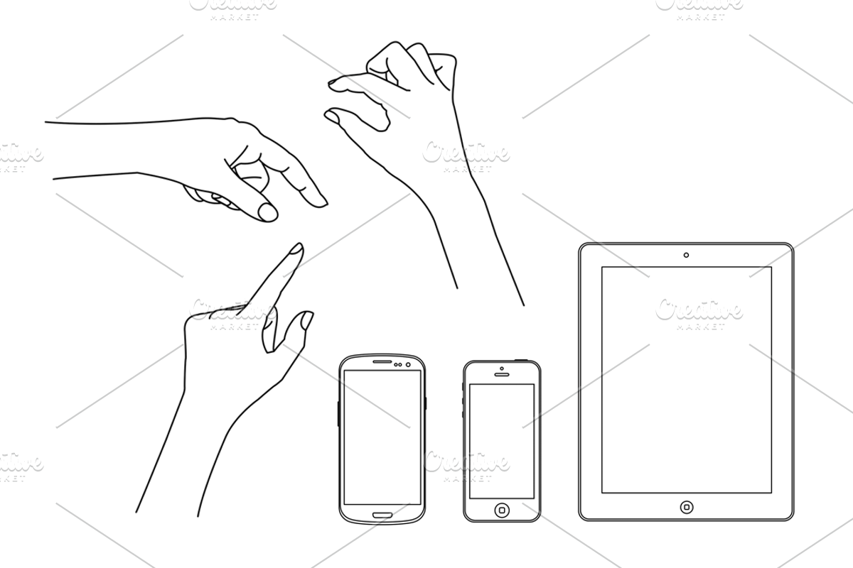 Hands & Devices Illustration Bundle, a Product Mockup by PitchStock (Photo 2 of 5)